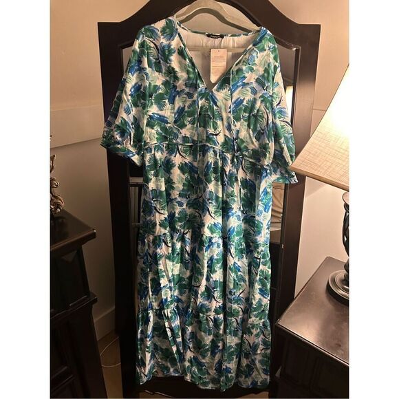 NEW Loose Oversized Floral Sundress Boho Flowy Vacation Maxi Dress L - Picture 1 of 4
